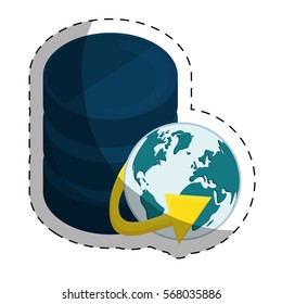 web hosting or data center related icons sticker image vector illustration design 
