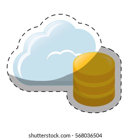 web hosting or data center related icons sticker image vector illustration design 