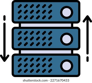 Web Hosting and Data Center Stock illustration, Machine Transmission Sign, server rack machine vector icon design, Cloud computing and Internet hosting services Symbol,