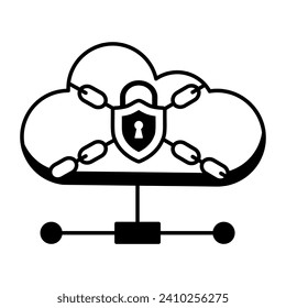 Web Hosting and Database Line Icon