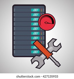 Web Hosting design. Data center  icon. Isolated illustration