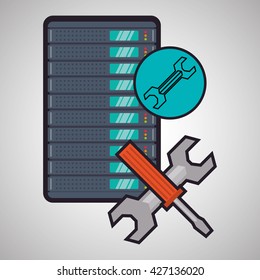Web Hosting design. Data center  icon. Isolated illustration