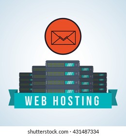 Web Hosting design. Data center  icon. Isolated illustration , vector