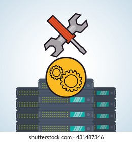 Web Hosting design. Data center  icon. Isolated illustration , vector