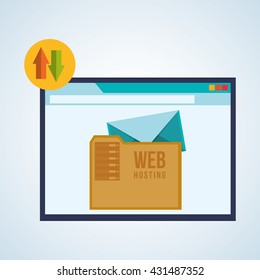 Web Hosting design. Data center  icon. Isolated illustration , vector