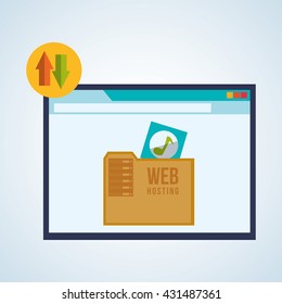Web Hosting design. Data center  icon. Isolated illustration , vector