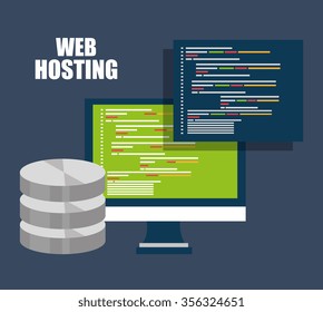 Web hosting and design icons graphic, vector illustration eps10