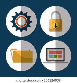 Web hosting and design icons graphic, vector illustration eps10