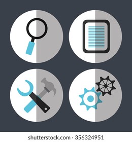 Web hosting and design icons graphic, vector illustration eps10