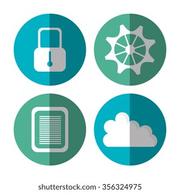 Web hosting and design icons graphic, vector illustration eps10