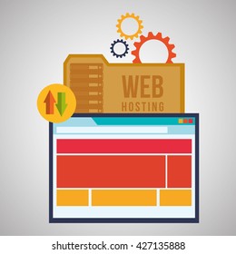 Web Hosting design. Isolated illustration