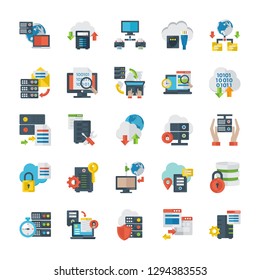 Web Hosting Flat Icons 