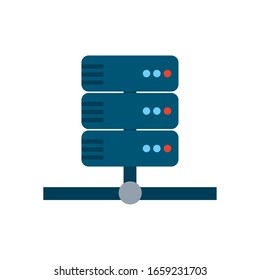 Web hosting flat style icon design, Data center base security system hardware technology protection and archive Vector illustration