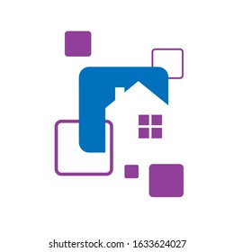 web hosting house of digital home logo design vector illustrations