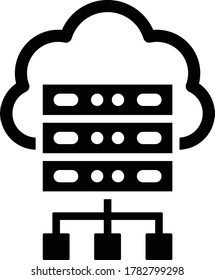 Web-Hosting-Symbol / schwarze Farbe