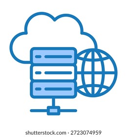 Web Hosting Icon Blue Dualtone Design Vector Illustration