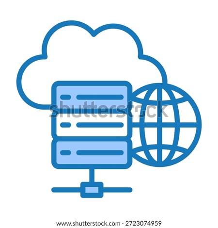 Web Hosting Icon Blue Dualtone Design Vector Illustration