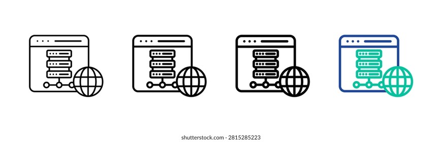 Web Hosting Icon Collection Different Style Outline