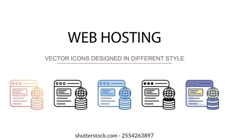 Web hosting icon design with white background stock illustration