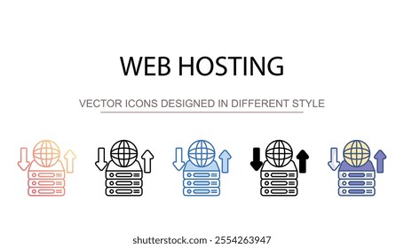 Web hosting icon design with white background stock illustration