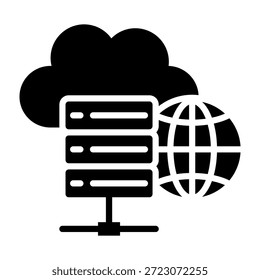 Web Hosting Icon Glyph Design Vector Illustration