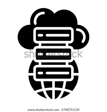 Web Hosting Icon Glyph Design Vector Illustration