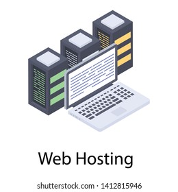 
Web hosting icon in isometric design.
