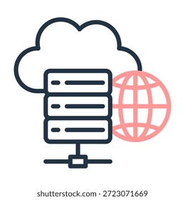 Web Hosting Icon Line Color Design Vector Illustration