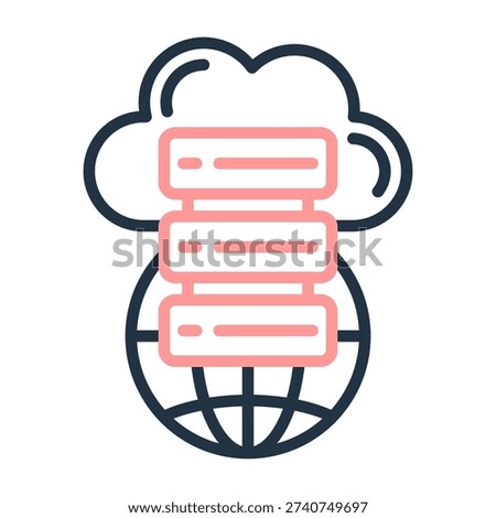 Web Hosting Icon Line Color Design Vector Illustration