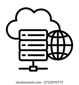 Web Hosting Icon Line Design Vector Illustration