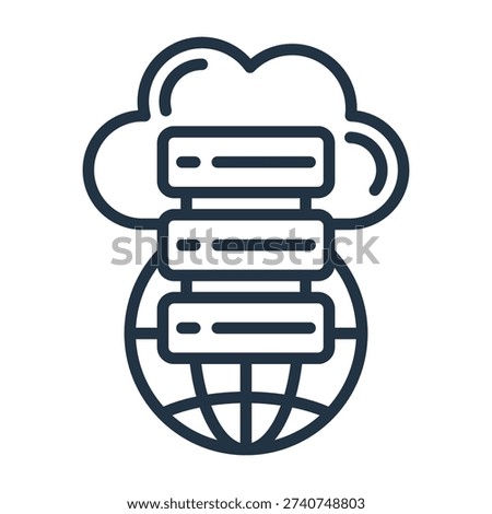 Web Hosting Icon Line Design Vector Illustration