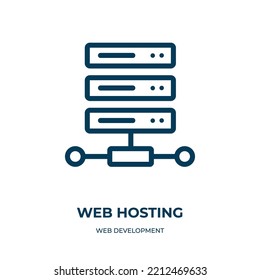 Web hosting icon. Linear vector illustration from web development collection. Outline web hosting icon vector. Thin line symbol for use on web and mobile apps, logo, print media.