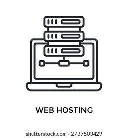 Web Hosting Icon Outline Style. Vector Illustration For Graphic Design