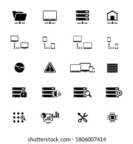 Web Hosting Icon Set. EPS10 Vector. 
