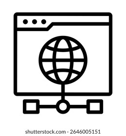 web host ícone vetor design - estilo de contorno de alta qualidade