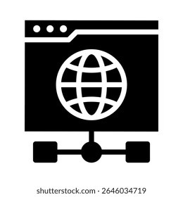 web hospedagem ícone vetor design - estilo de glifo de alta qualidade