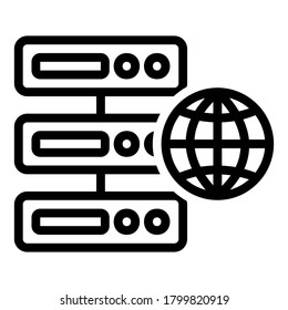 Web hosting icon vector illustration in line style for any projects, use for website mobile app presentation