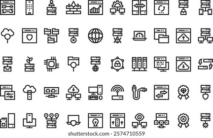 Web hosting icons High-Quality Vector Icons Collection with Editable Stroke. Ideal for Professional and Creative Projects