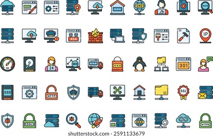 Web hosting icons High-Quality Vector Icons Collection with Editable Stroke. Ideal for Professional and Creative Projects.