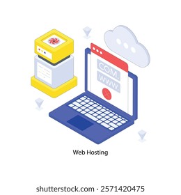 Web Hosting isometric Colored illustration. EPS File stock illustration