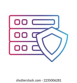 Web hosting line gradient icon, logo style