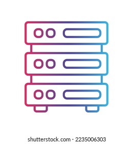 Web hosting line gradient icon, logo style