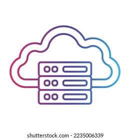 Web hosting line gradient icon, logo style