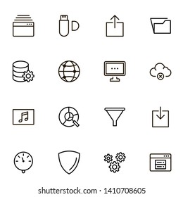 Web hosting line icon set. Collection of high quality black outline logo for web site design and mobile apps. Vector illustration on a white background