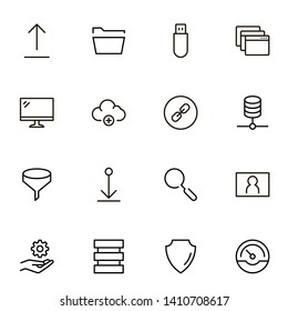 Web hosting line icon set. Collection of high quality black outline logo for web site design and mobile apps. Vector illustration on a white background