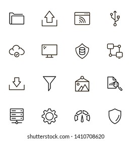 Web hosting line icon set. Collection of high quality black outline logo for web site design and mobile apps. Vector illustration on a white background