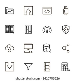 Web hosting line icon set. Collection of high quality black outline logo for web site design and mobile apps. Vector illustration on a white background