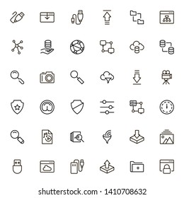 Web hosting line icon set. Collection of high quality black outline logo for web site design and mobile apps. Vector illustration on a white background