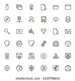 Web hosting line icon set. Collection of high quality black outline logo for web site design and mobile apps. Vector illustration on a white background