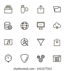 Web hosting line icon set. Collection of high quality black outline logo for web site design and mobile apps. Vector illustration on a white background